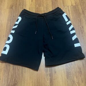 PRE-LOVED BURBERRY FAWNLEY LOGO SWEAT SHORT SIZE XL BLACK